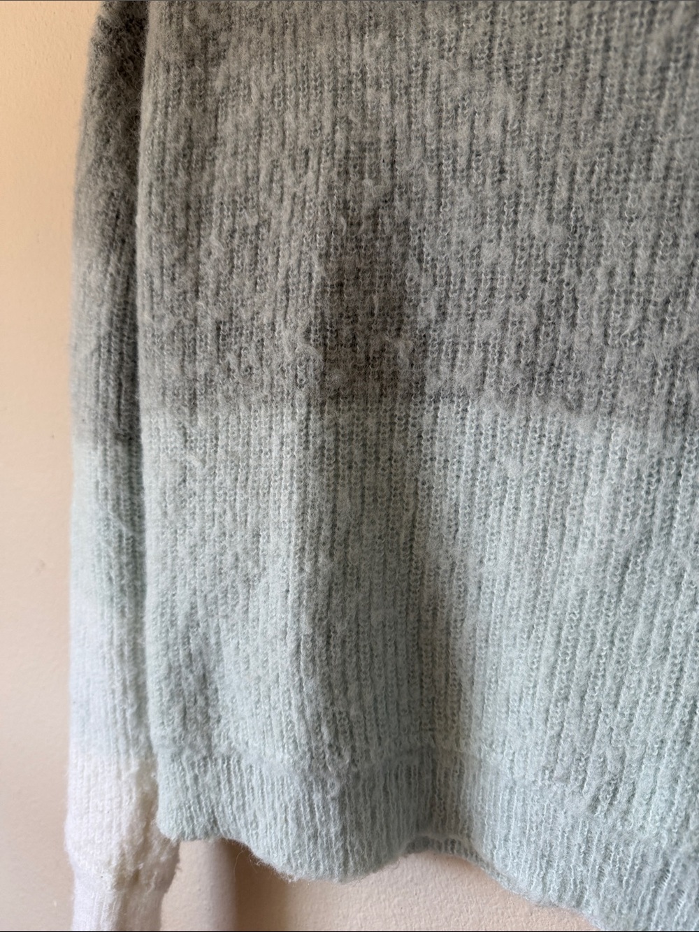 Free People Ombre Crewneck Sweater in Gray, Mint, and White - Picture 3 of 6